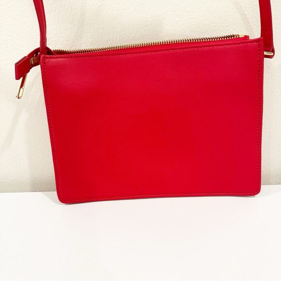 Talbots Red Leather Suede Shoulder Bag Purse - Picture 3 of 7